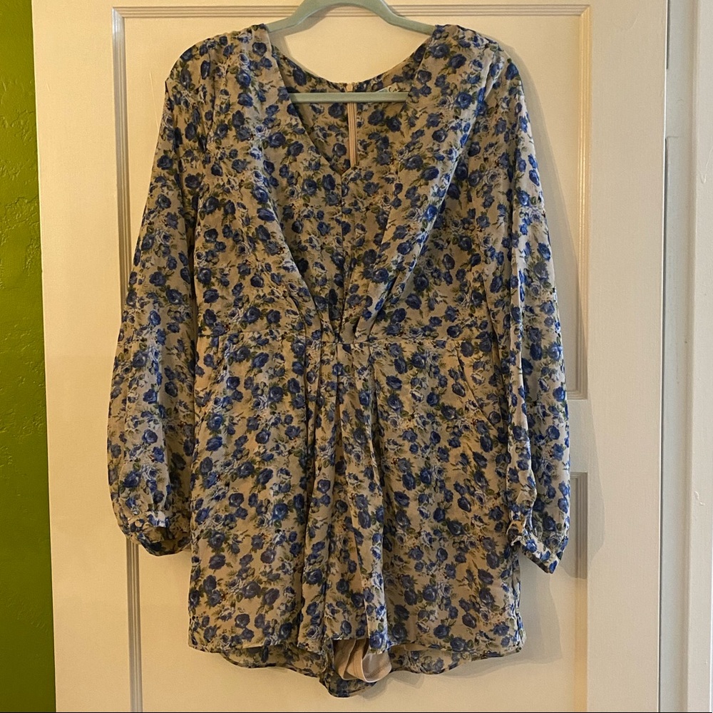 Bohme Blue Floral Jumpsuit